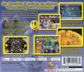 Ms. Pac-Man Maze Madness (US) box cover back